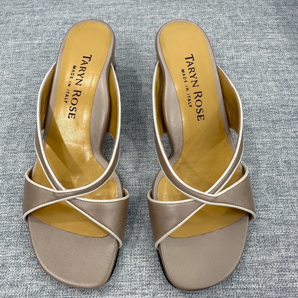 Taryn Rose Metallic Sandals in Gold